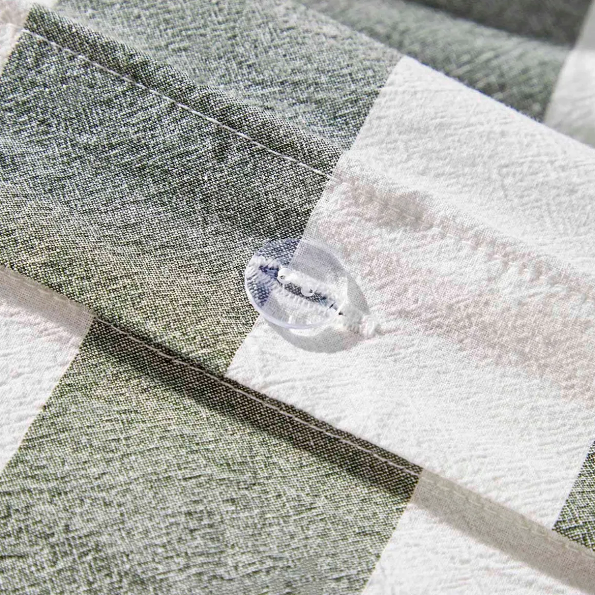 Milah Green Stripe Quilt Cover Set