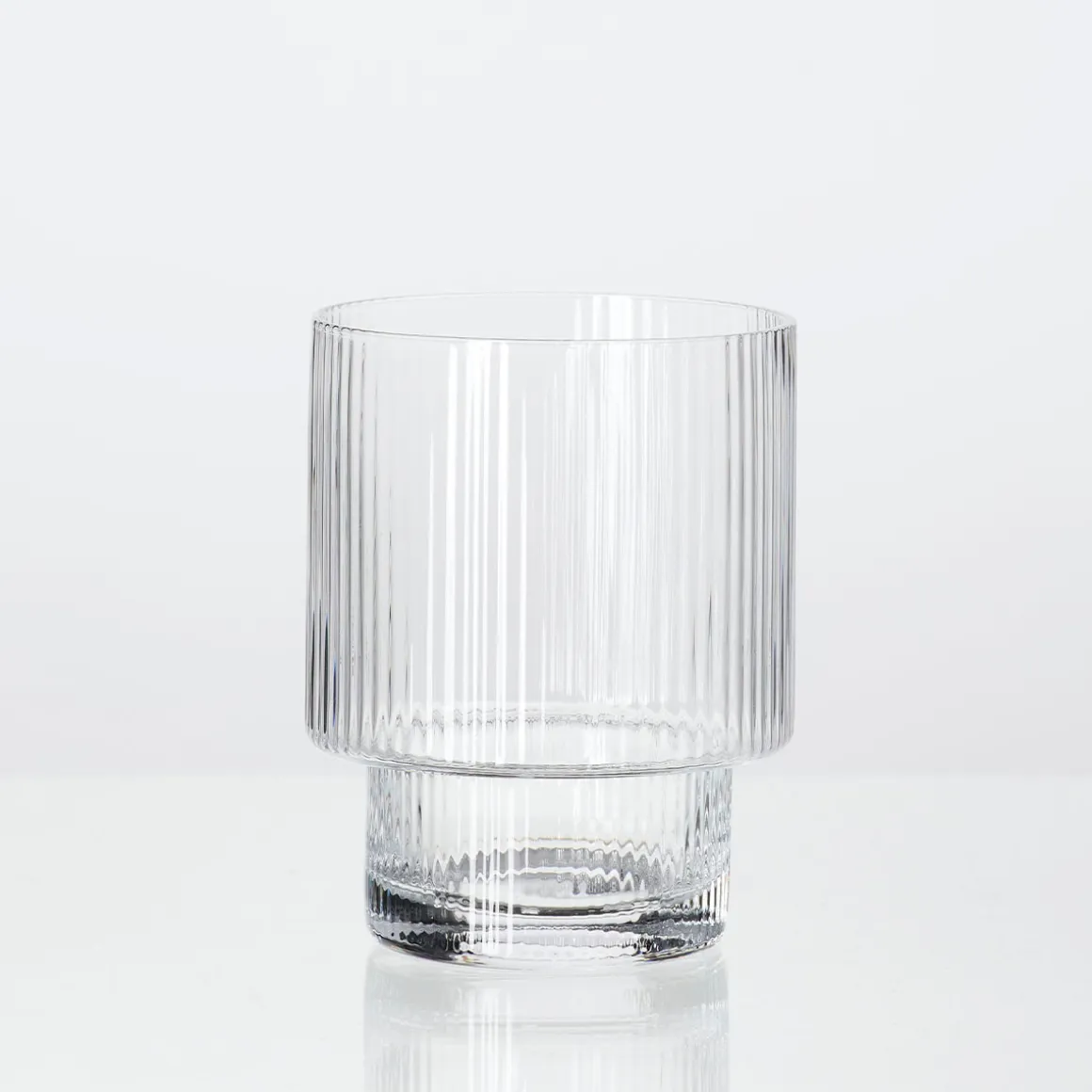 Mila Ribbed Clear Tumbler Glass Set of 4
