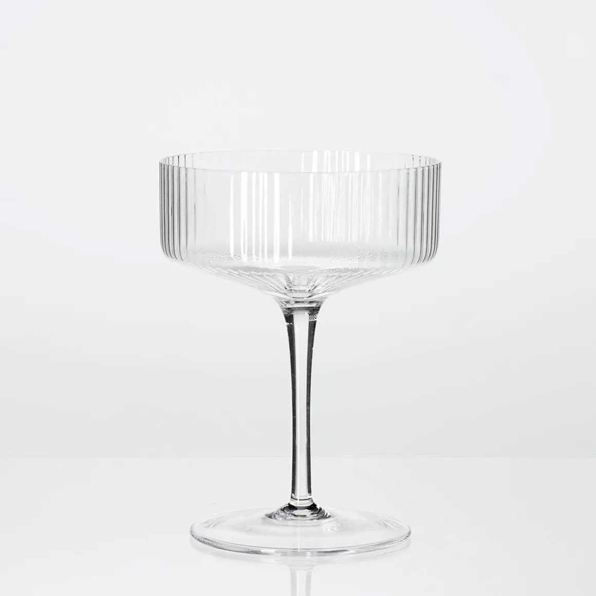 Mila Ribbed Cocktail Coupe Crystal Glass Set of 4