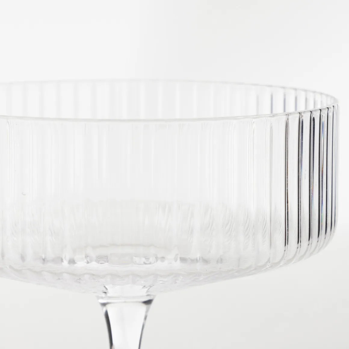 Mila Ribbed Cocktail Coupe Crystal Glass Set of 4
