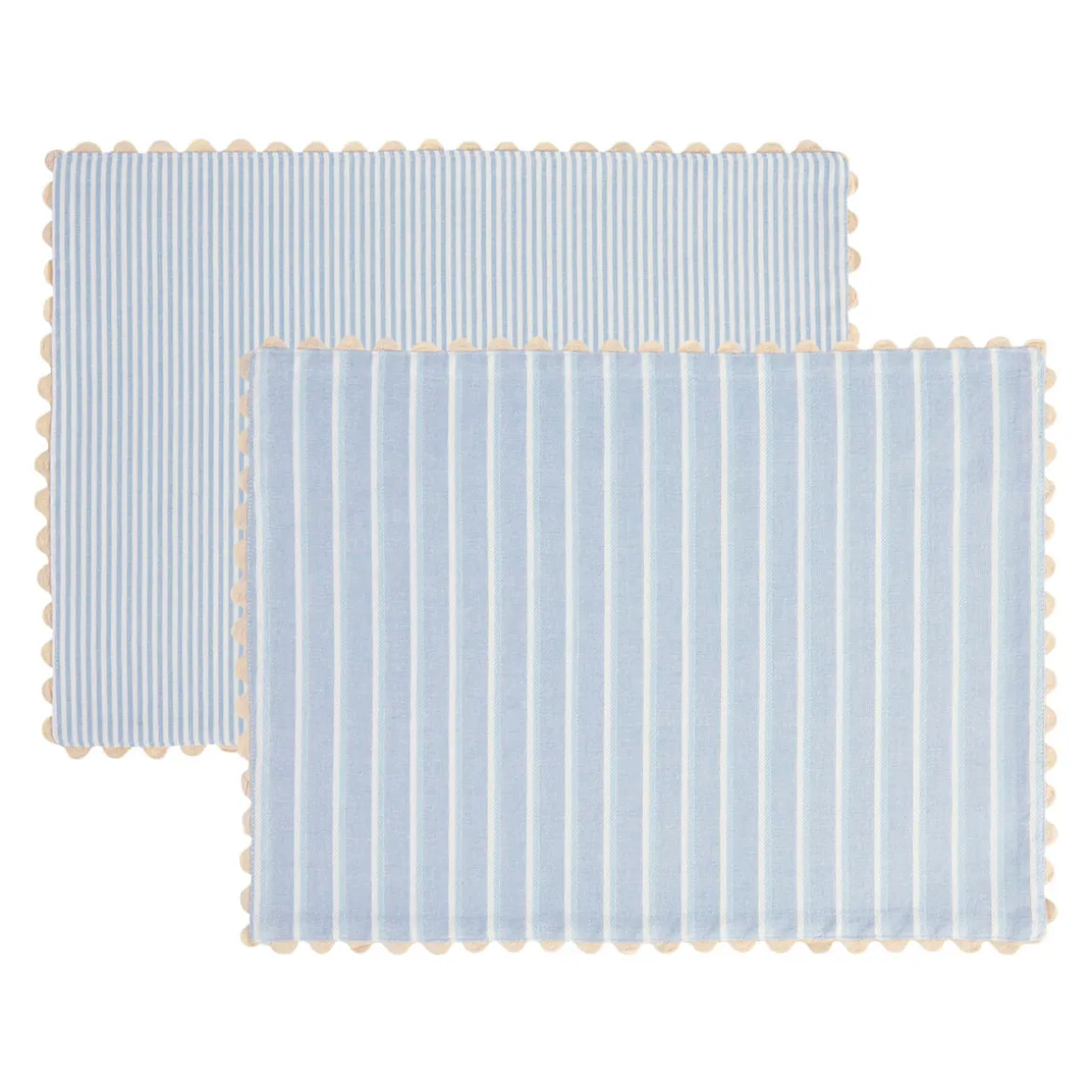 Millie Reversible Stripe Scallop Placemat