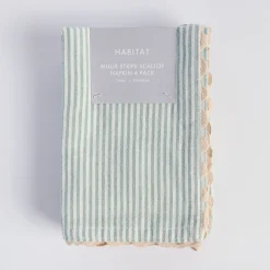 Millie Stripe Scallop Napkin 4 Pack