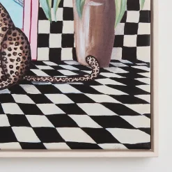 Moroccan Leopard with Love Framed Canvas Wall Art