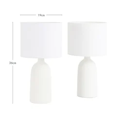 Mykonos 36cm White Table Lamp Set of 2