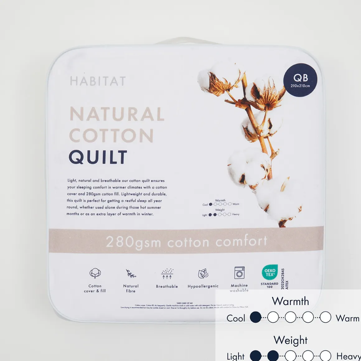 Natural 280gsm Cotton Quilt