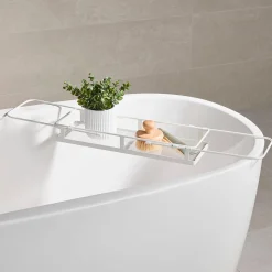 Noah Extendable White Bath Caddy