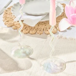 Opaline Candle Holder Set of 2