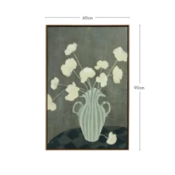 Petals in Porcelain Framed Canvas Wall Art