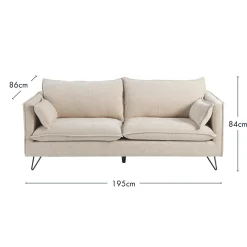Picolly Natural 3 Seater Sofa