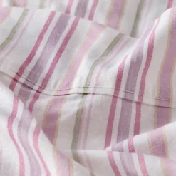 Pink Stripe Cotton Flannelette Sheet Set