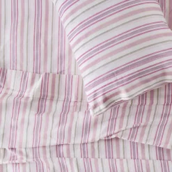 Pink Stripe Cotton Flannelette Sheet Set