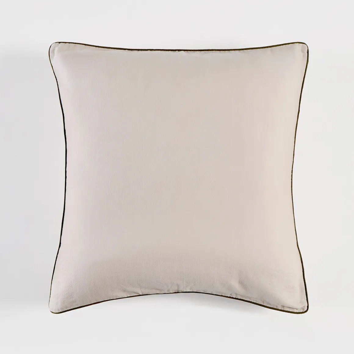 Piped Washed Linen Look Stone European Pillowcase