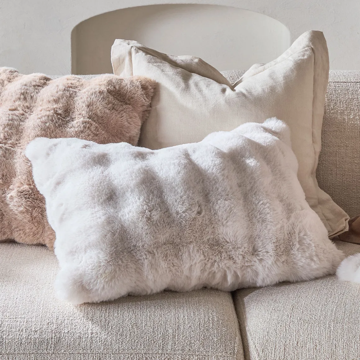Prague Faux Fur Oblong Cushion