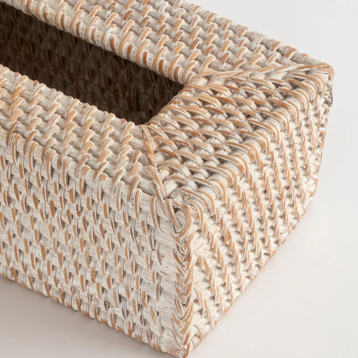 Rattan White Wash Tissue Box Cover Range