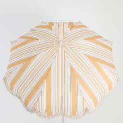 Rhodes Stripe Scalloped Fringed Beach Umbrella