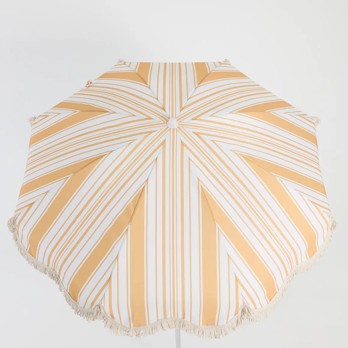 Rhodes Stripe Scalloped Fringed Beach Umbrella