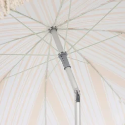 Rhodes Stripe Scalloped Fringed Beach Umbrella
