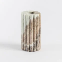Ribbed Marble Candle Holder