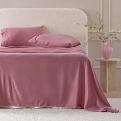 Rose Pink Cotton Flannelette Sheet Set