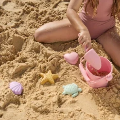 Silicone 7 piece Pink Beach Bucket Set