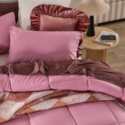 Snoozi Cube Dusty Pink Microfibre Comforter Set