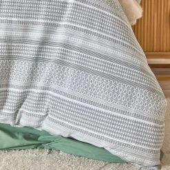 Tasman Jacquard Green Quilt Cover Set