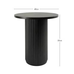 Tully Black Fluted Side Table