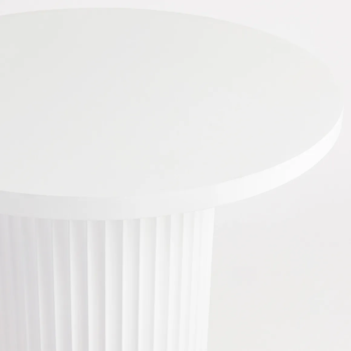 Tully White Fluted Side Table