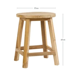 Ward Recycled Teak Round Stool