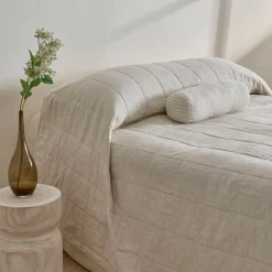 Washed Linen Coverlet Set