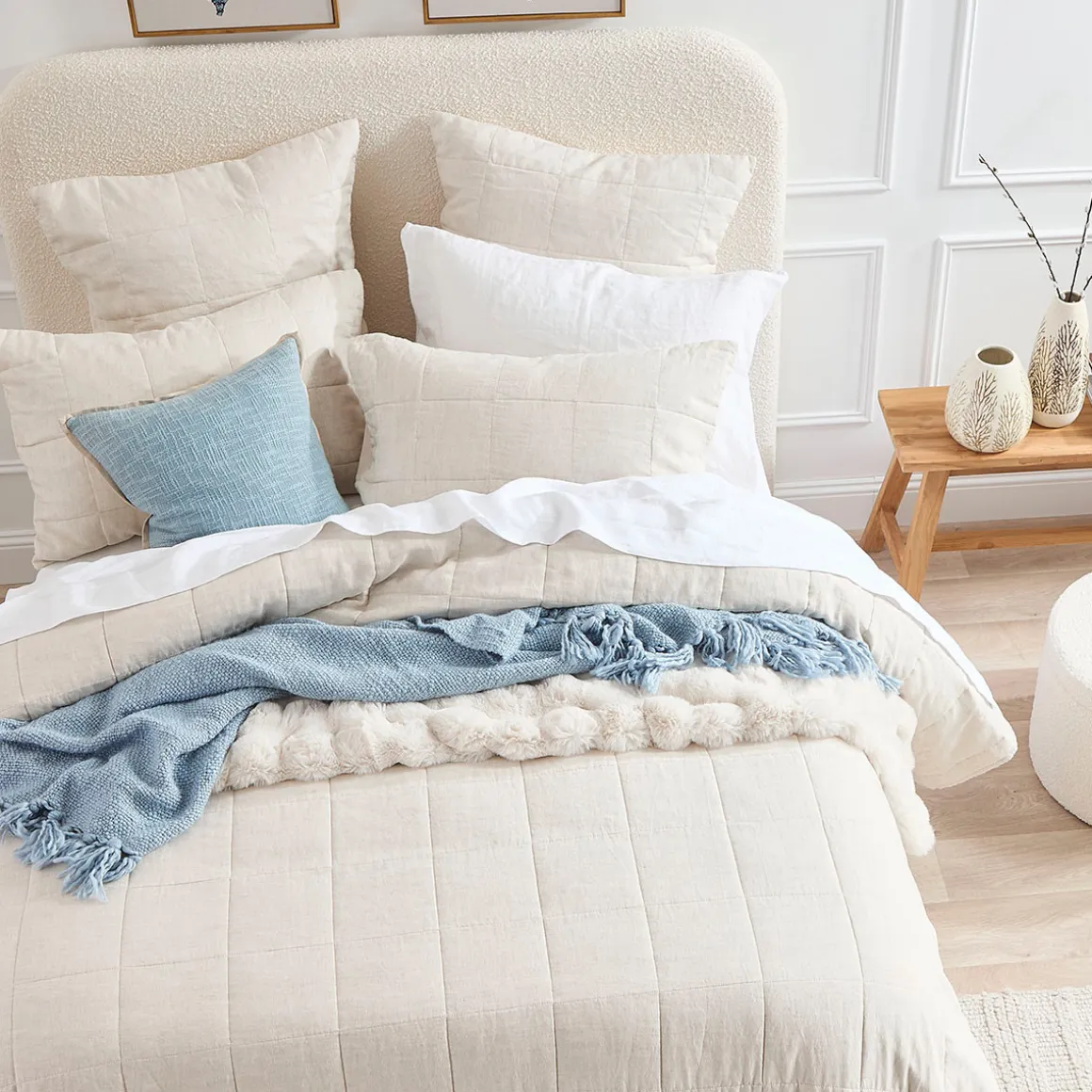 Washed Linen Coverlet Set