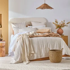 Washed Linen Coverlet Set