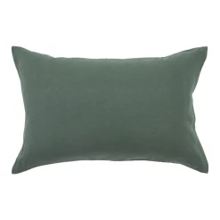 Washed Linen Dark Green Standard Pillowcase Pair