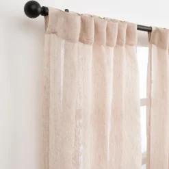 Washed Linen Natural Sheer Curtain Set of 2