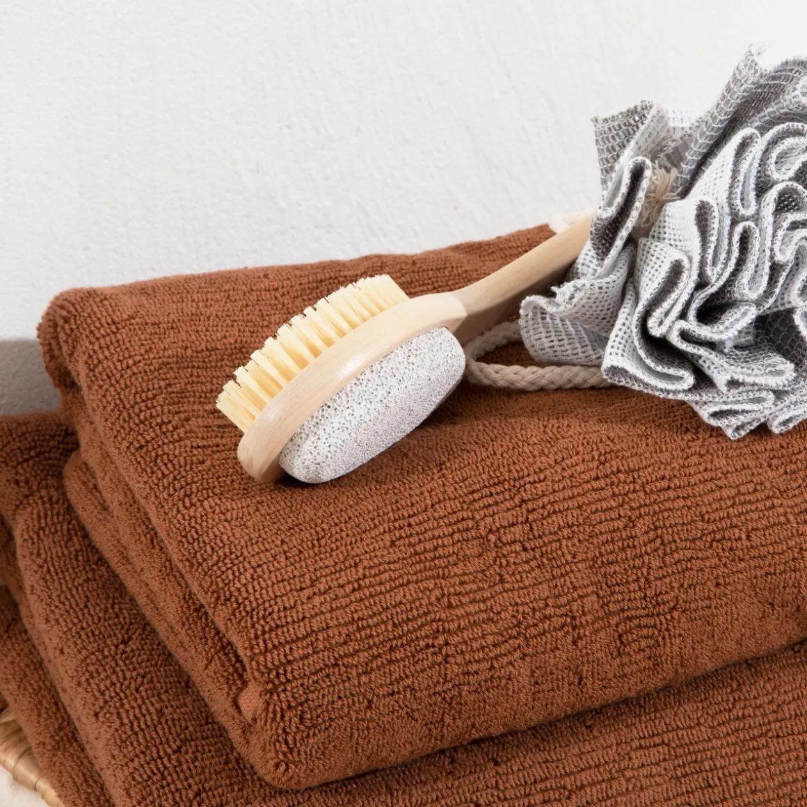 Wooden Bath Brush and Pumice Stone